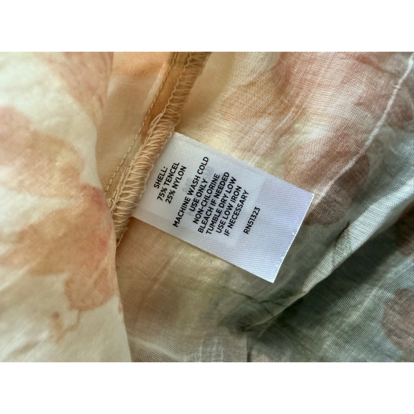 Halogen Sheer Floral Blouse Tie Front Long Sleeve Top Women’s Size M NWT - Picture 5 of 8